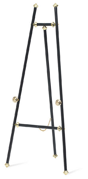 Open in modal - Baroque Display Easel - Angled view of black finish easel