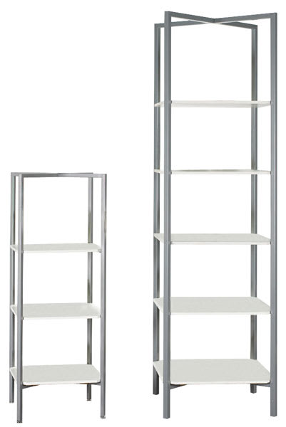 Open in modal - Etagere Displays - 3 and 5 shelf Etageres shown
