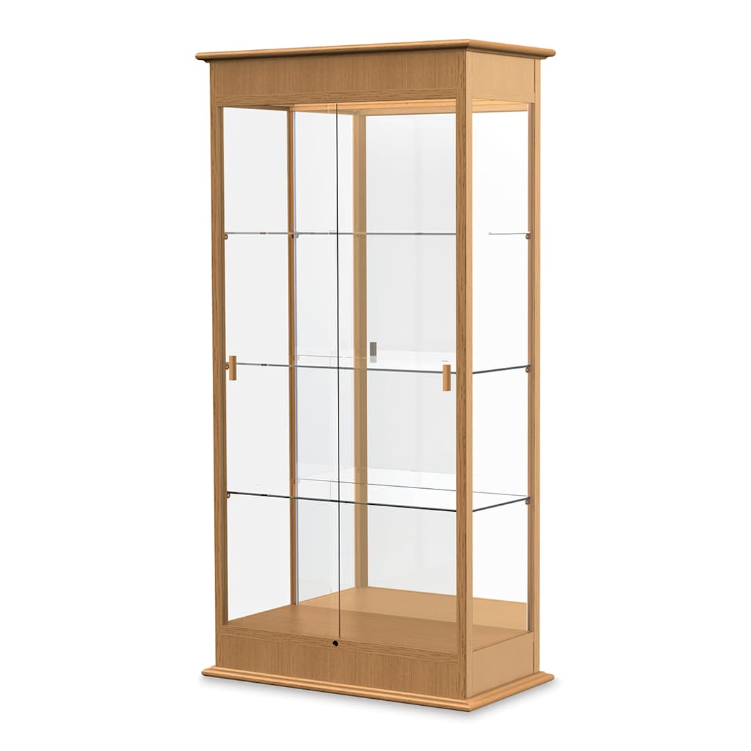 Open in modal - Waddell Varsity Series Display Case - 36" x 77", Autumn Oak, Mirror Back