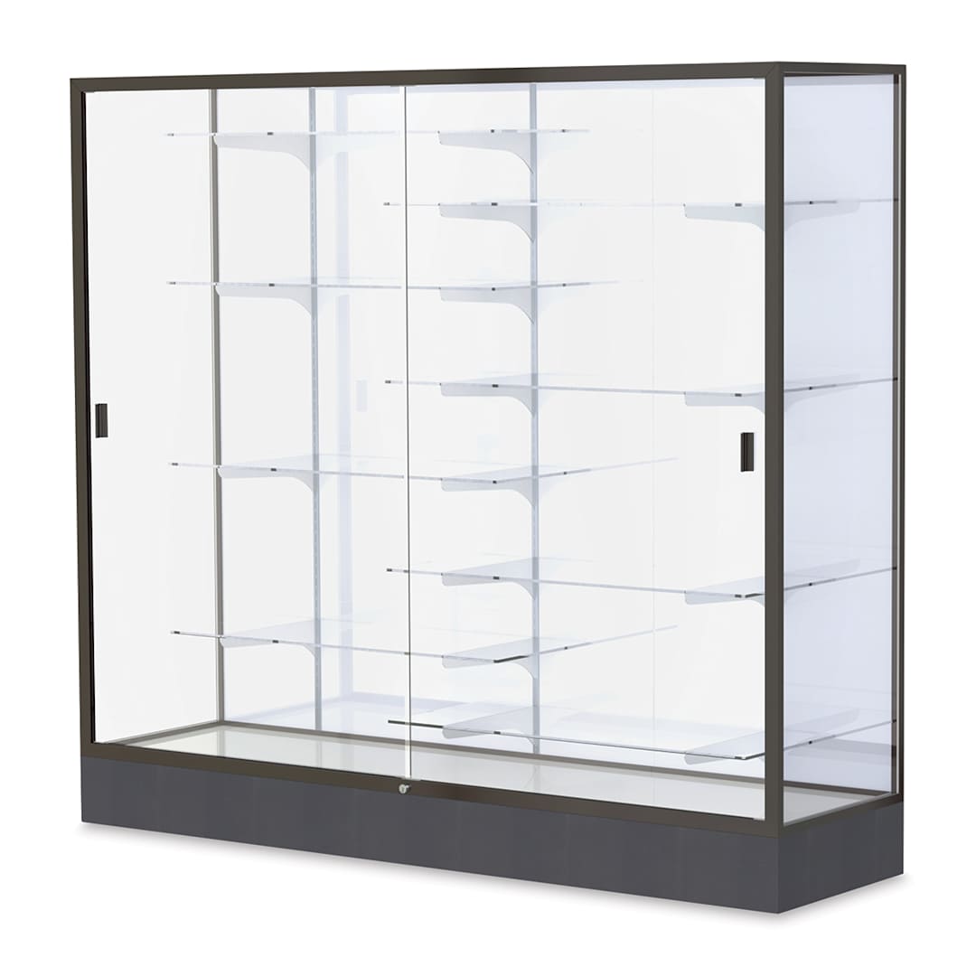 Open in modal - Waddell Colossus Series Display Case - x 66" x 72" x 20", Dark Bronze, White Back