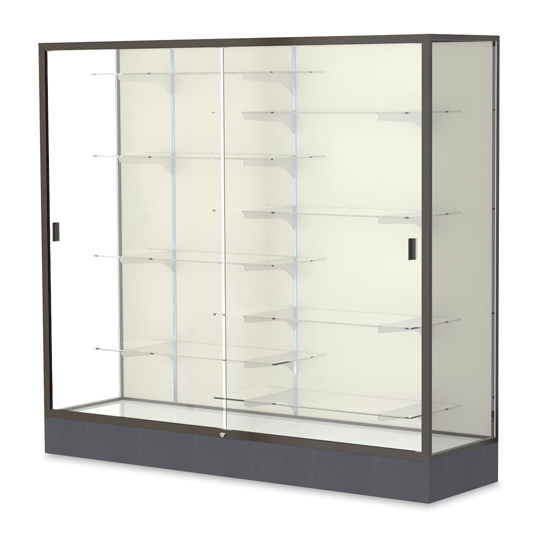 Open in modal - Waddell Colossus Series Display Case - x 66" x 72" x 20", Dark Bronze, Plaque Back
