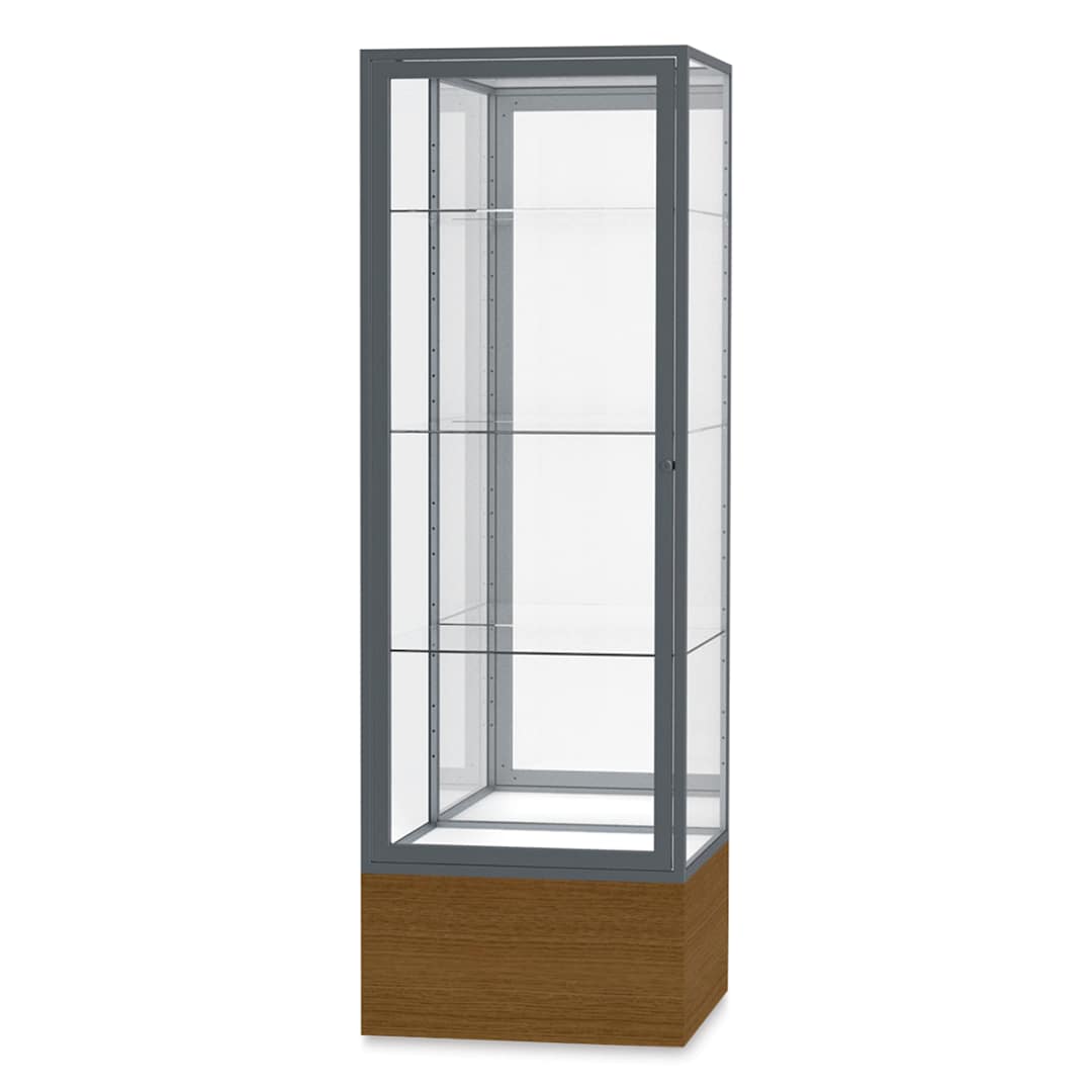 Open in modal - Waddell Keepsake Series Display Case - 24" x 72" x 24", Light Oak/Satin, Mirror Back