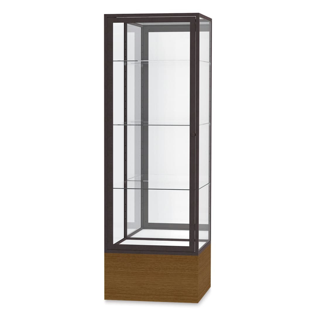 Open in modal - Waddell Keepsake Series Display Case - 24" x 72" x 24", Light Oak/Dark Bronze, Mirror Back