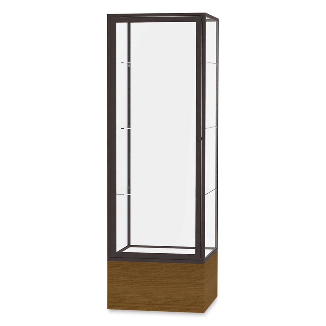 Open in modal - Waddell Keepsake Series Display Case - 24" x 72" x 24", Light Oak/Dark Bronze, Clear Back