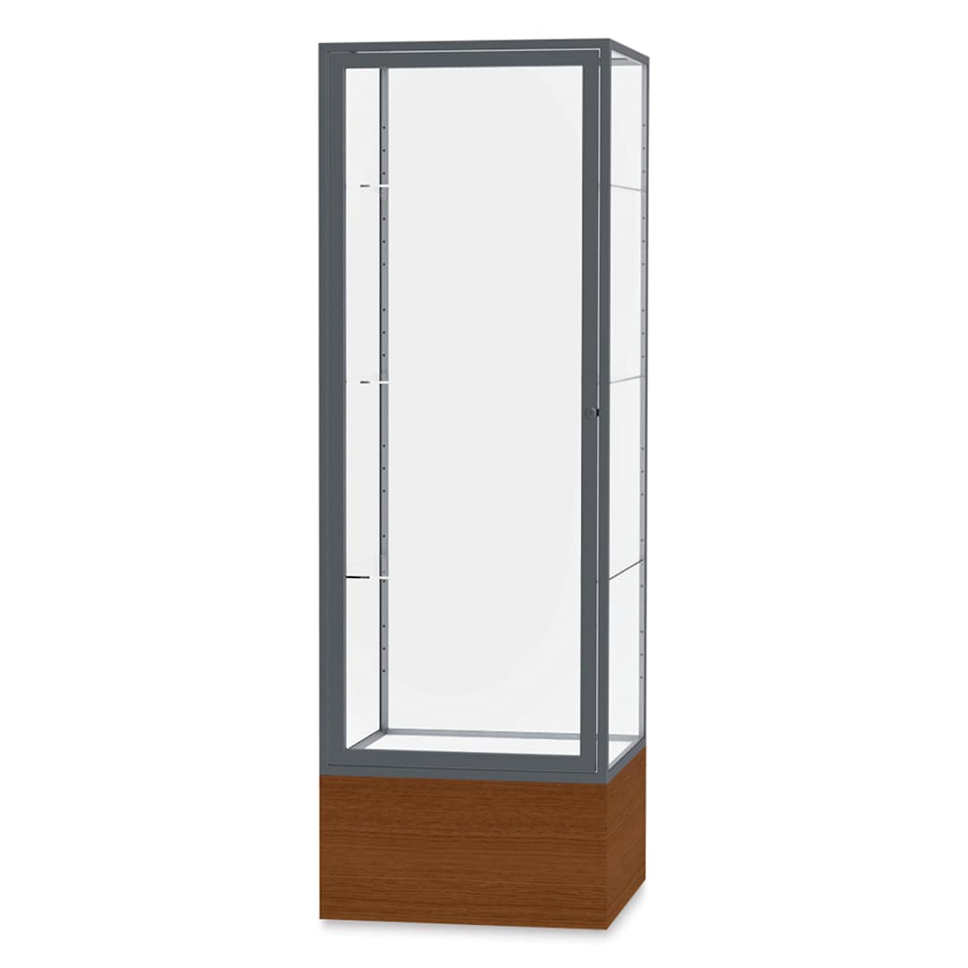 Open in modal - Waddell Keepsake Series Display Case - 24" x 72" x 24", Carmel Oak/Satin, Clear Back