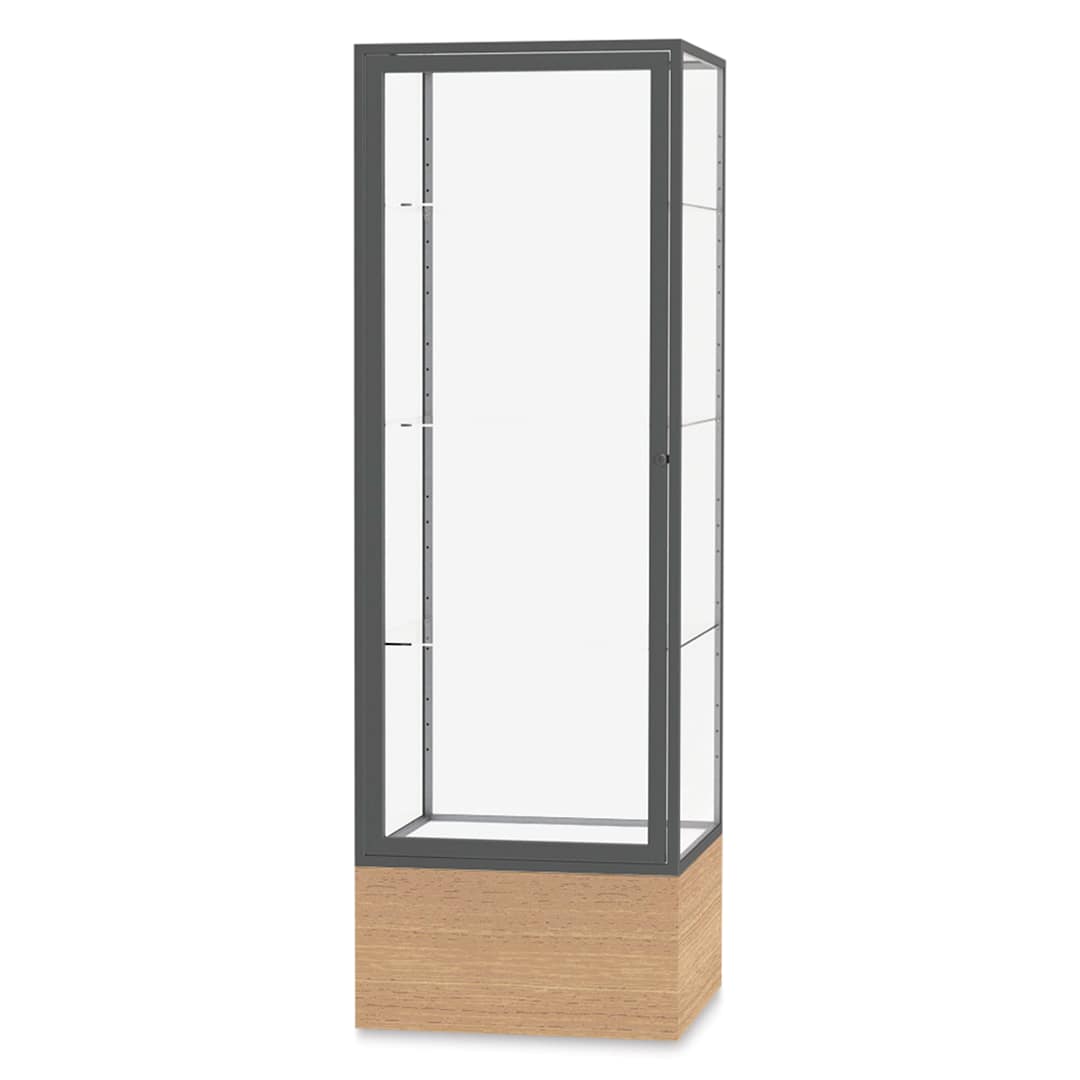 Open in modal - Waddell Keepsake Series Display Case - 24" x 72" x 24", Autumn Oak/Satin, Clear Back