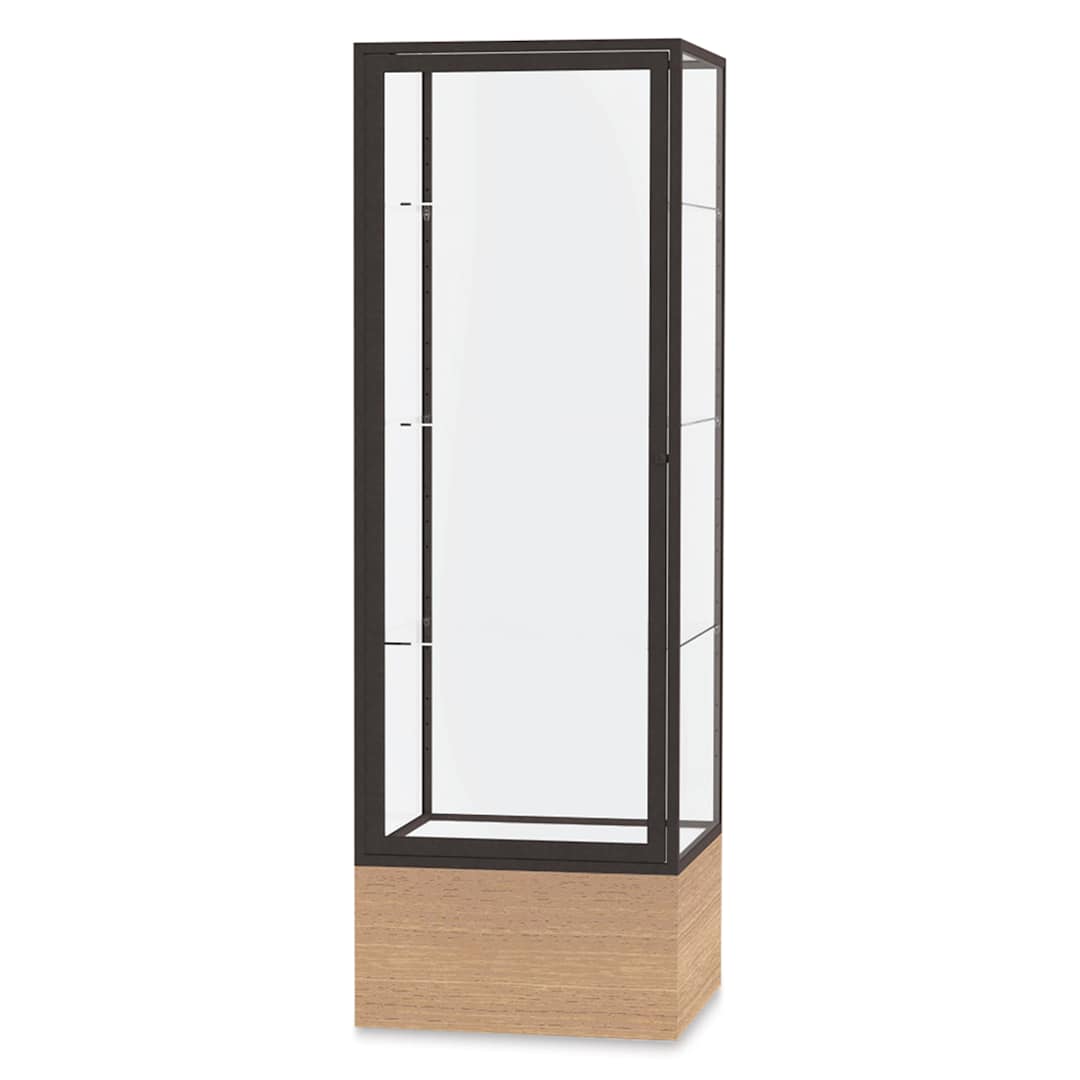Open in modal - Waddell Keepsake Series Display Case - 24" x 72" x 24", Autumn Oak/Dark Bronze, Clear Back