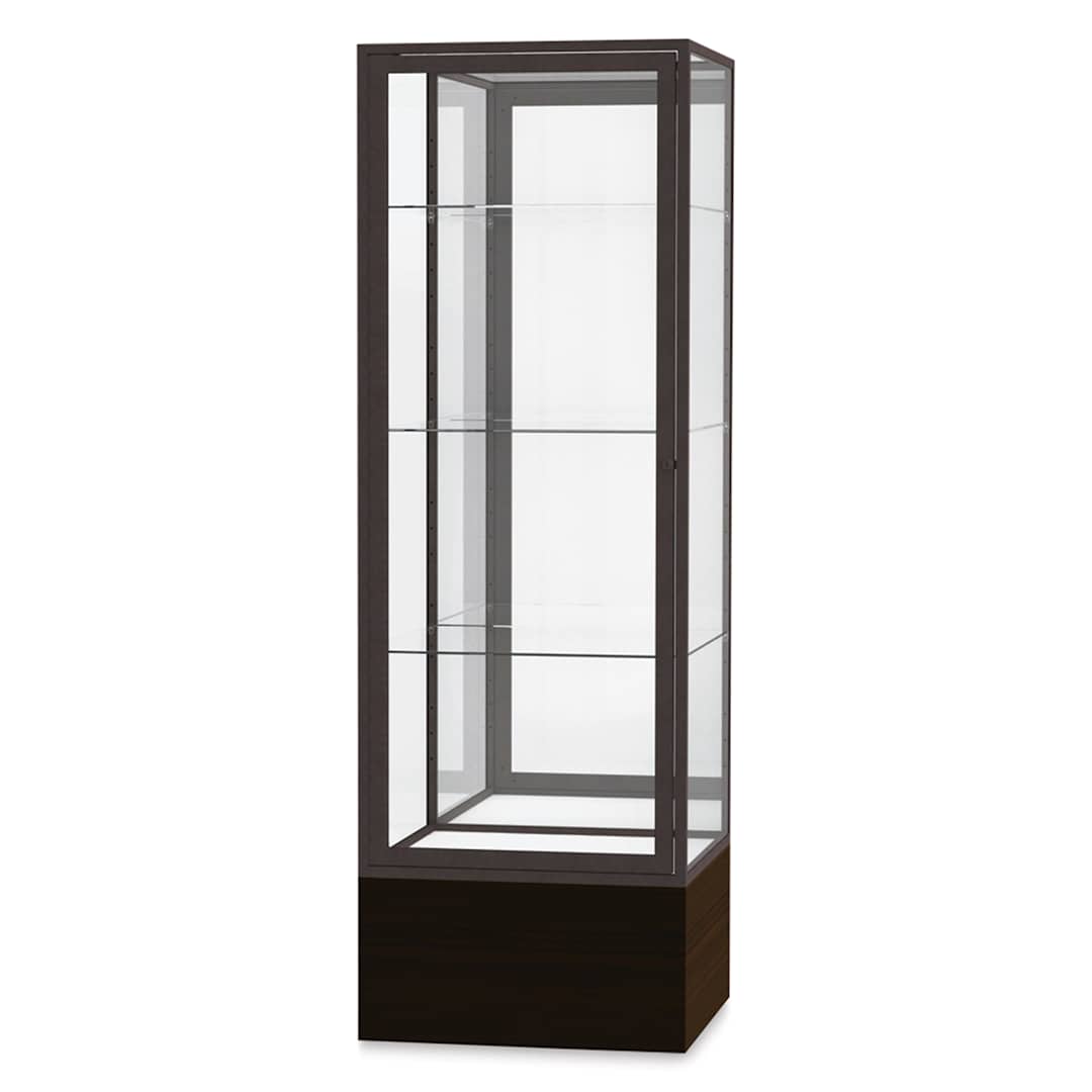 Open in modal - Waddell Keepsake Series Display Case - 24" x 72" x 24", Walnut/Dark Bronze, Mirror Back