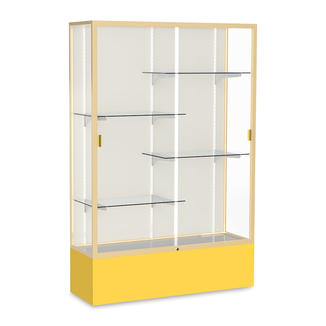 Open in modal - Waddell Spirit Series Display Case - 72" x 48" x 16", Champagne/Goldenrod Base