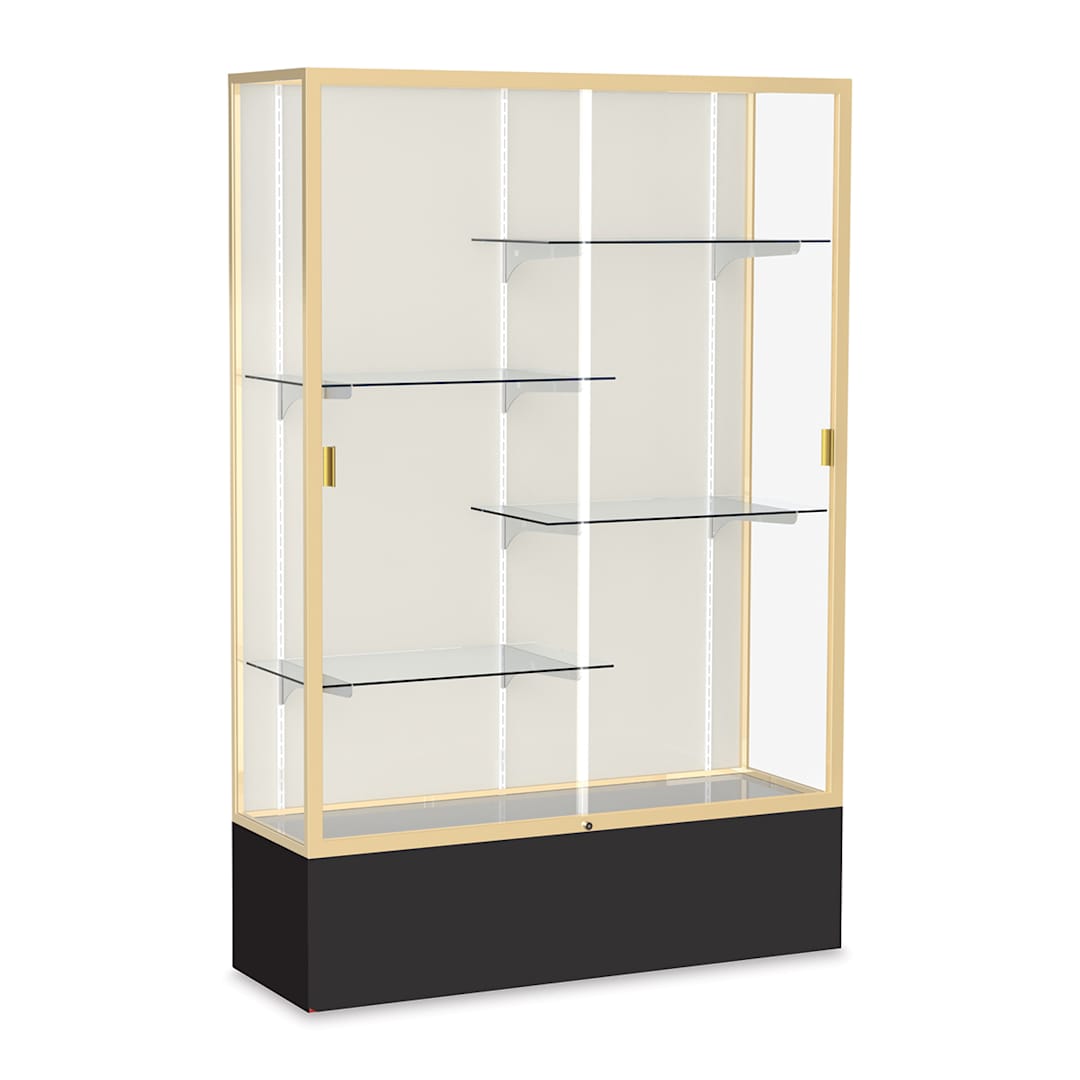 Open in modal - Waddell Spirit Series Display Case - 72" x 48" x 16", Champagne/Black Base