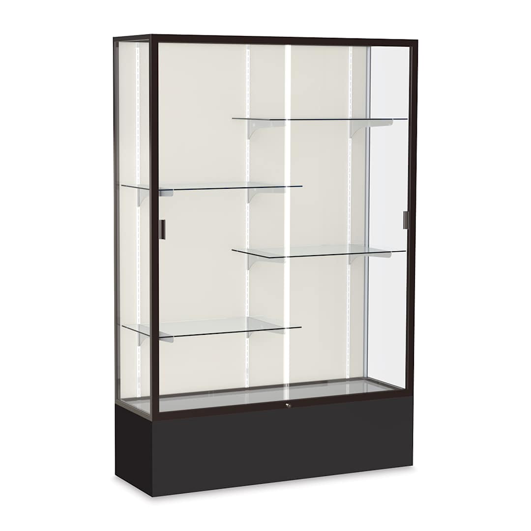 Open in modal - Waddell Spirit Series Display Case - 72" x 48" x 16", Dark Bronze/Black Base