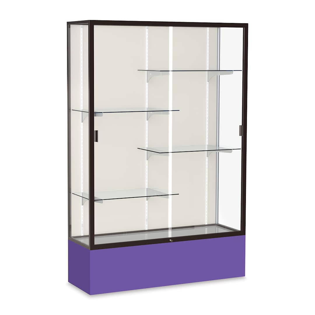Open in modal - Waddell Spirit Series Display Case - 72" x 48" x 16", Dark Bronze/Purple Base