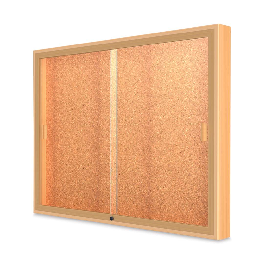 Open in modal - Waddell Legacy Wall Mounted Display Cabinet - 48" x 36" x 4", No Header, Cork Display