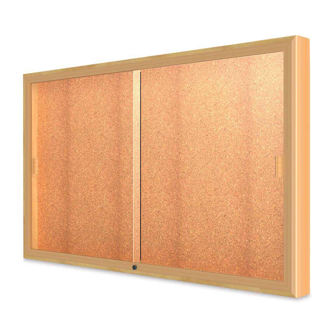 Open in modal - Waddell Legacy Wall Mounted Display Cabinet - 60" x 36" x 4", No Header, Cork Display