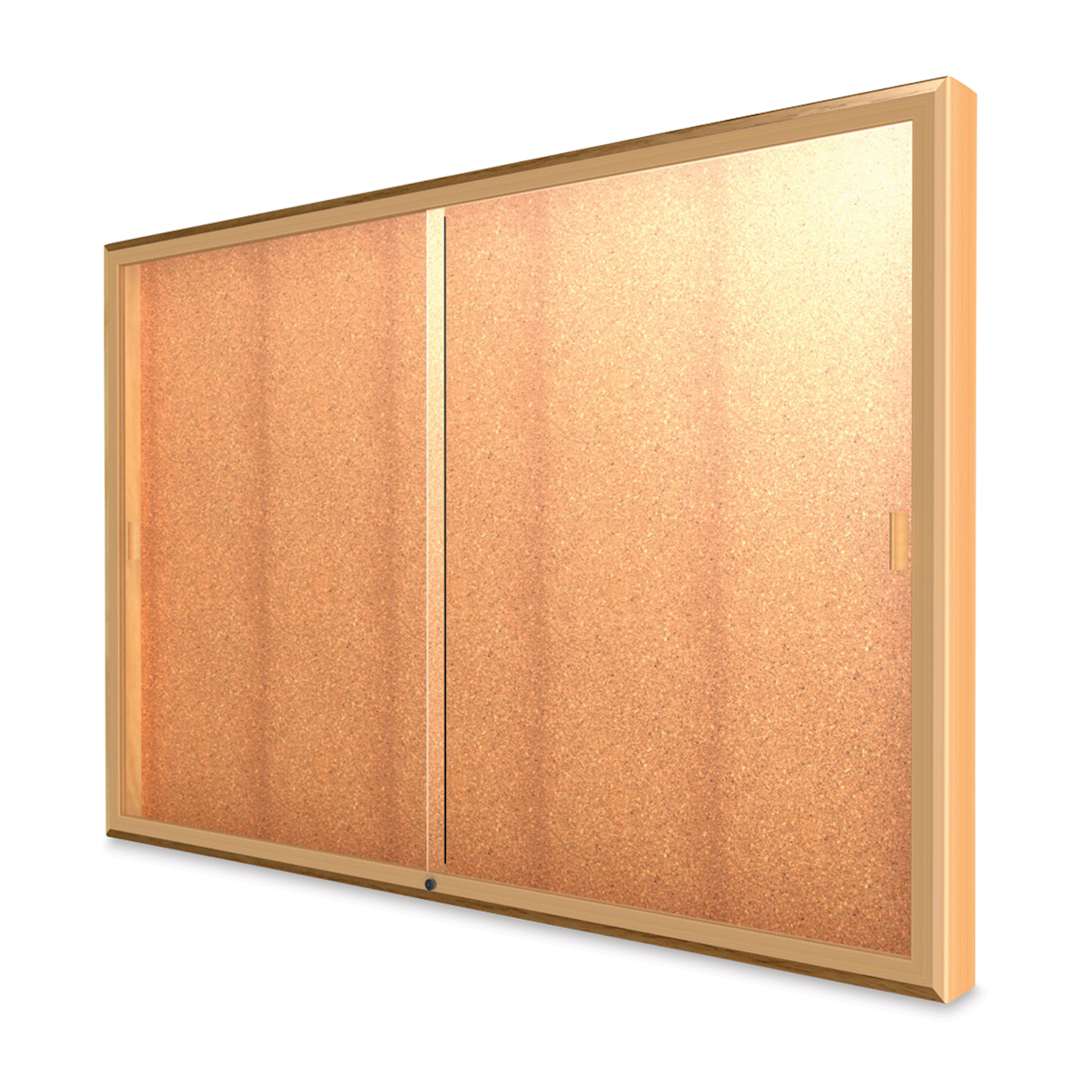 Open in modal - Waddell Legacy Wall Mounted Display Cabinet - 72" x 48" x 4", No Header, Cork Display