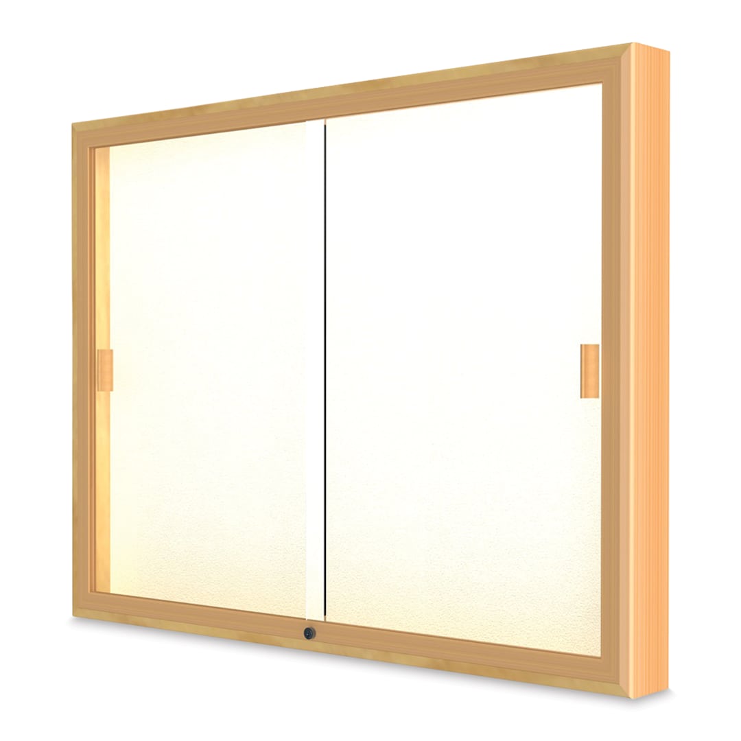 Open in modal - Waddell Legacy Wall Mounted Display Cabinet - 48" x 36" x 4", No Header, Plaque Display