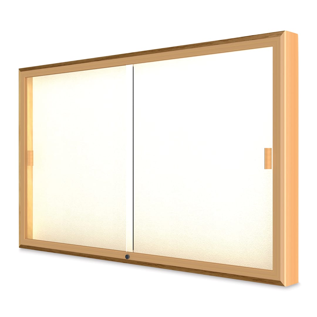 Open in modal - Waddell Legacy Wall Mounted Display Cabinet - 60" x 36" x 4", No Header, Plaque Display