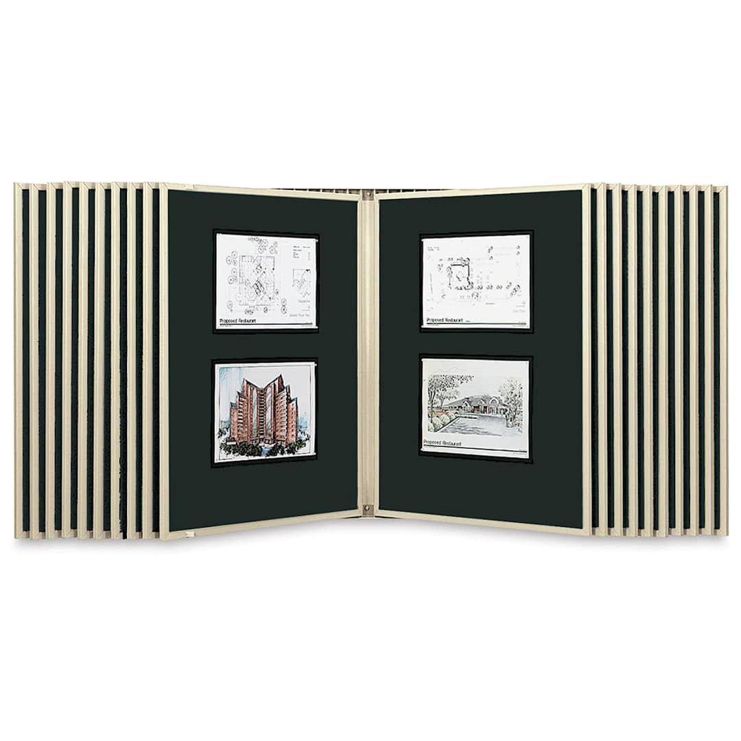 Open in modal - Multiplex Swinging Panel Display - 30" x 40", Beige, 20 Panels, Wall Unit