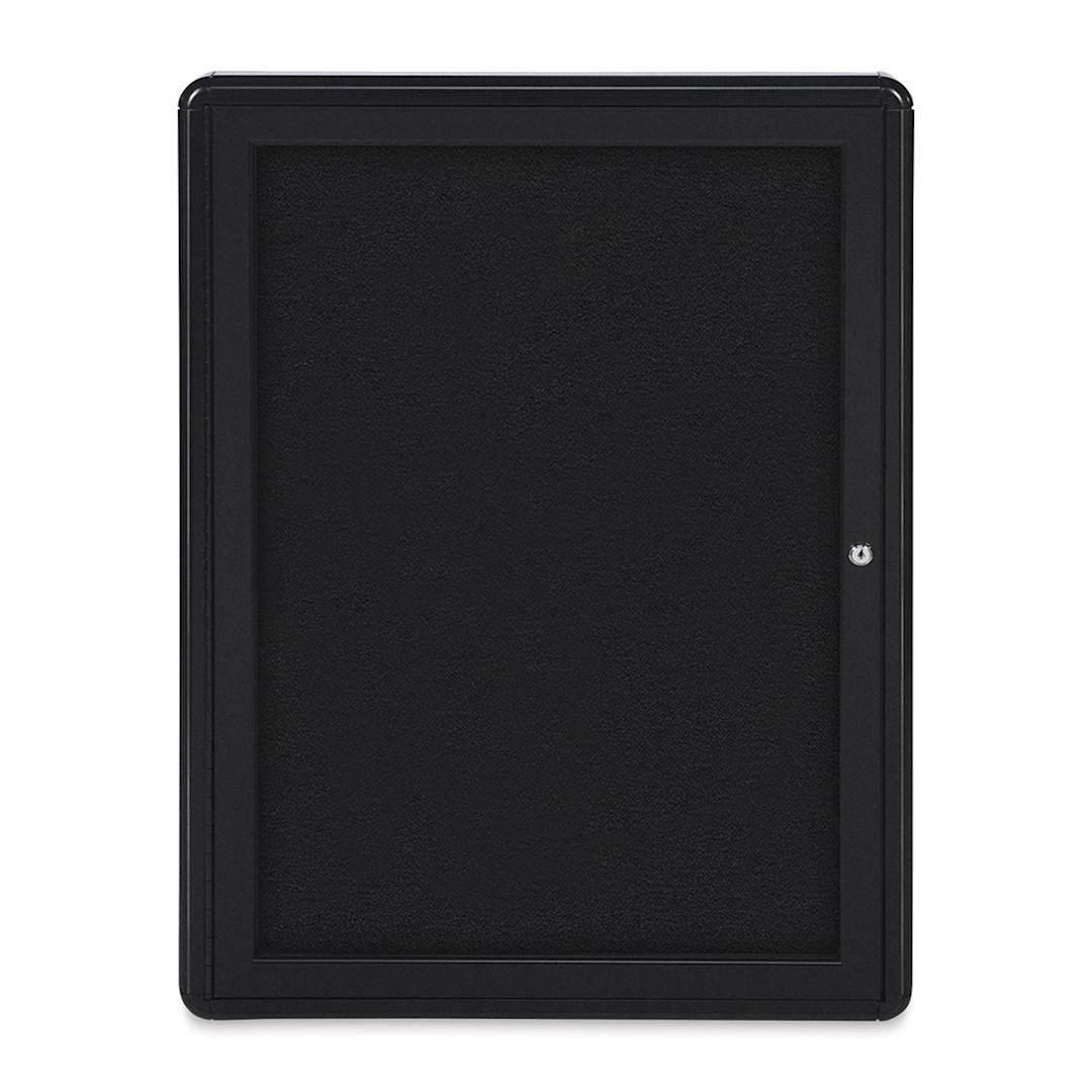 Open in modal - Ghent Ovation Radius Tackboard - 24" x 34", Black Hinged Doors