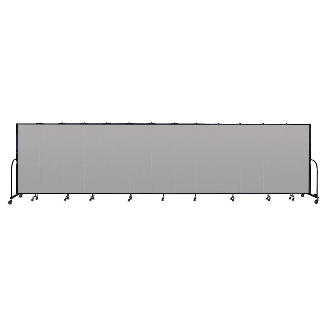 Open in modal - Screenflex Portable Room Dividers - 6 ft x 24 ft, Gray, 13 Panel - front