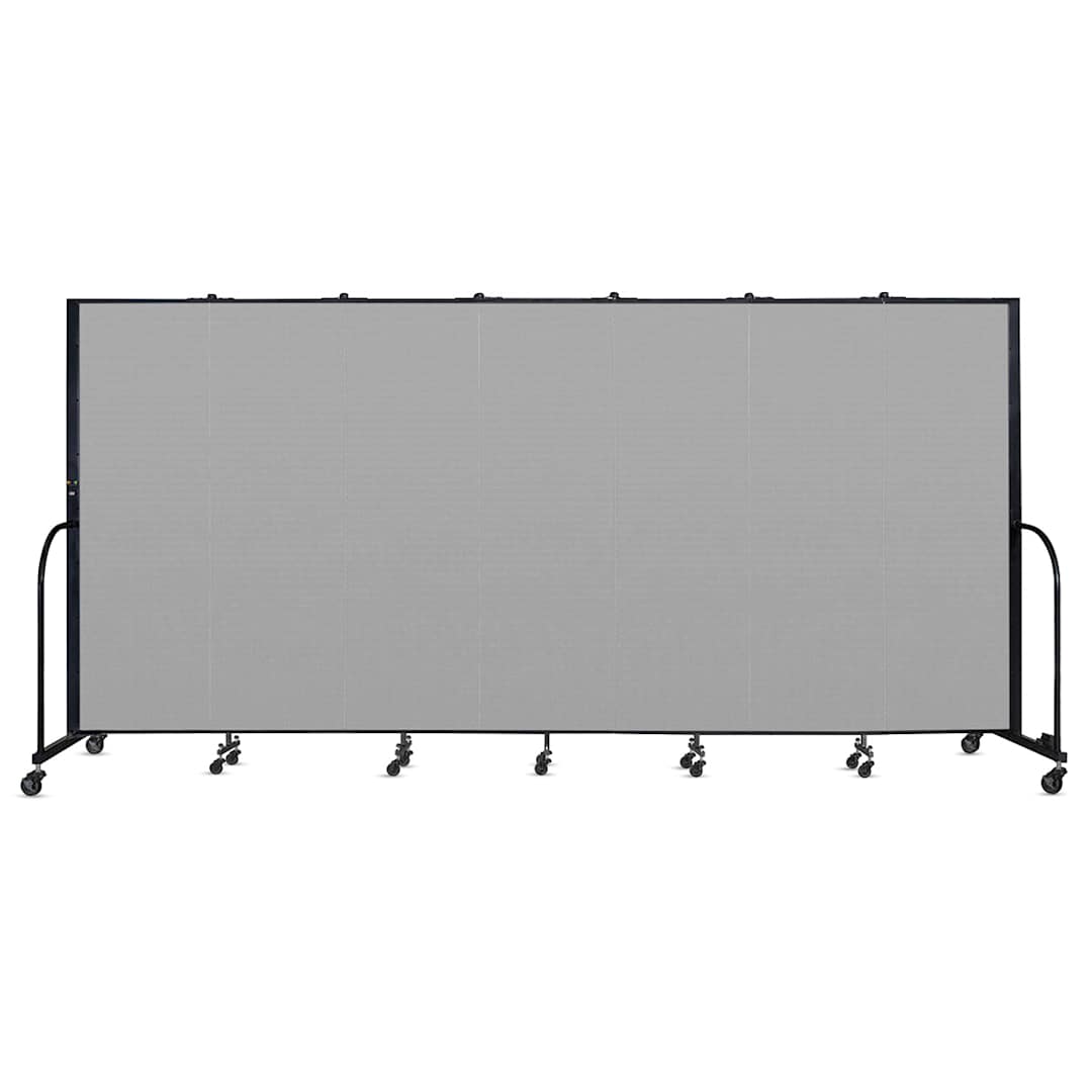 Open in modal - Screenflex Portable Room Dividers - 6 ft x 13 ft, Gray, 7 Panel