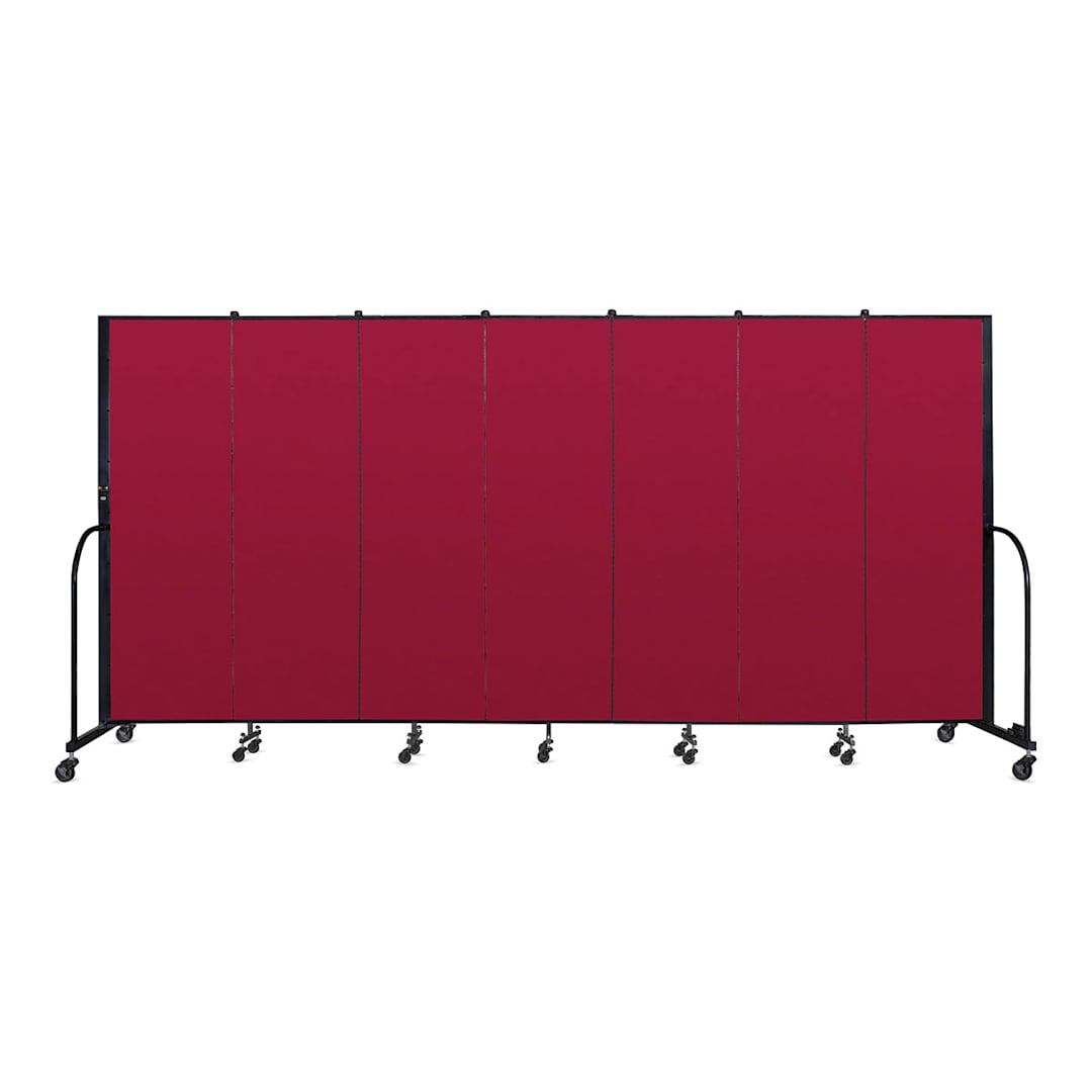 Open in modal - Screenflex Portable Room Dividers - 6 ft, Red, 7 Panel - front