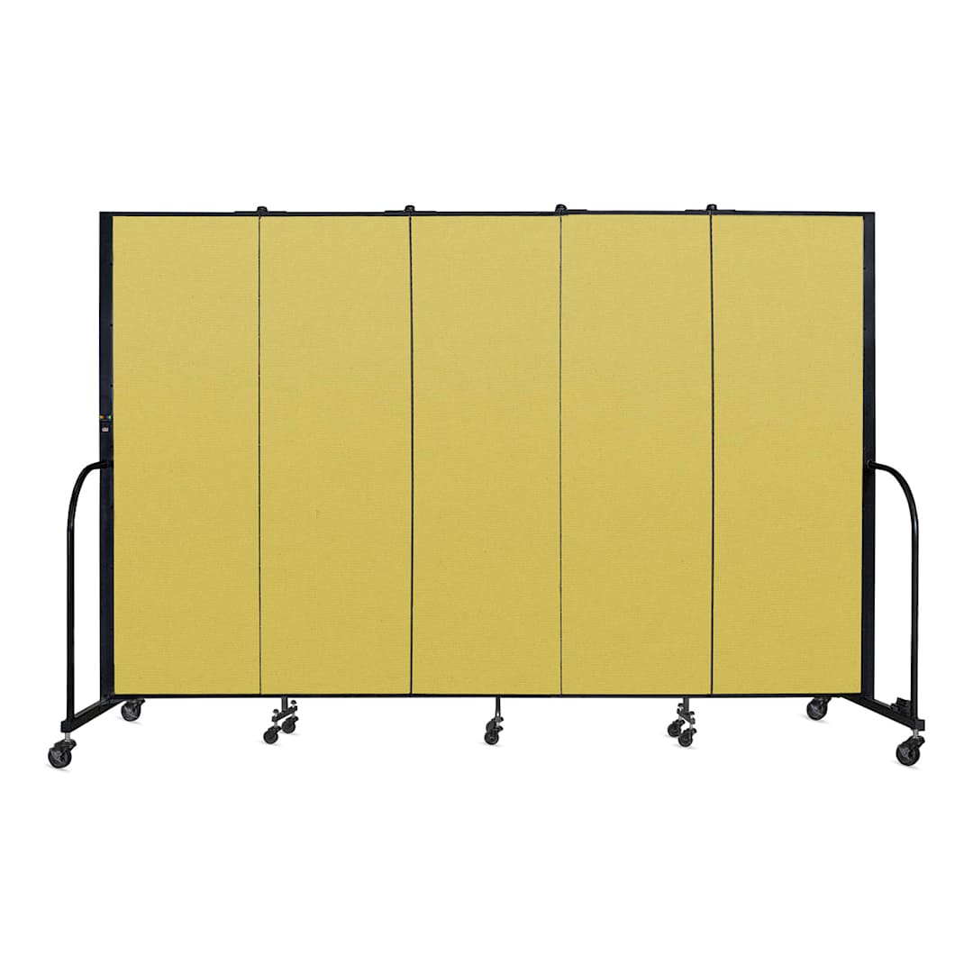 Open in modal - Screenflex Portable Room Dividers - 6 ft, Yellow, 5 Panel - front