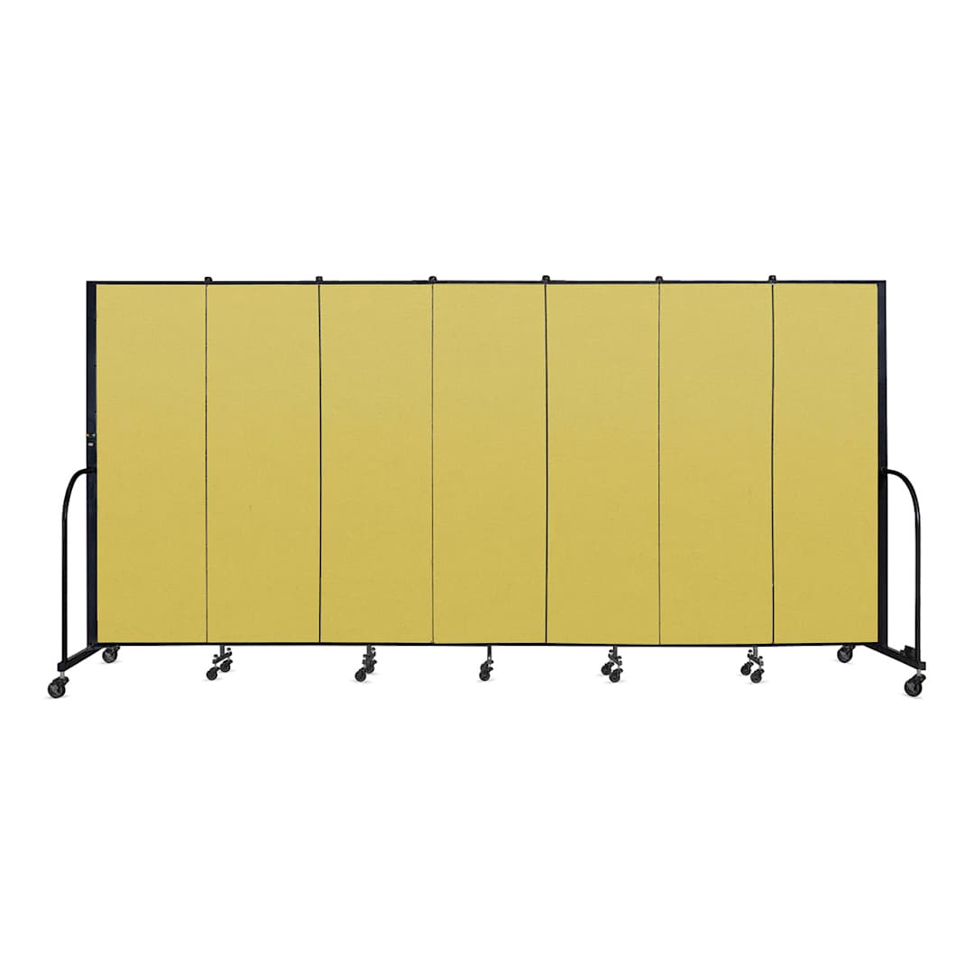 Open in modal - Screenflex Portable Room Dividers - 6 ft, Yellow, 7 Panel - front