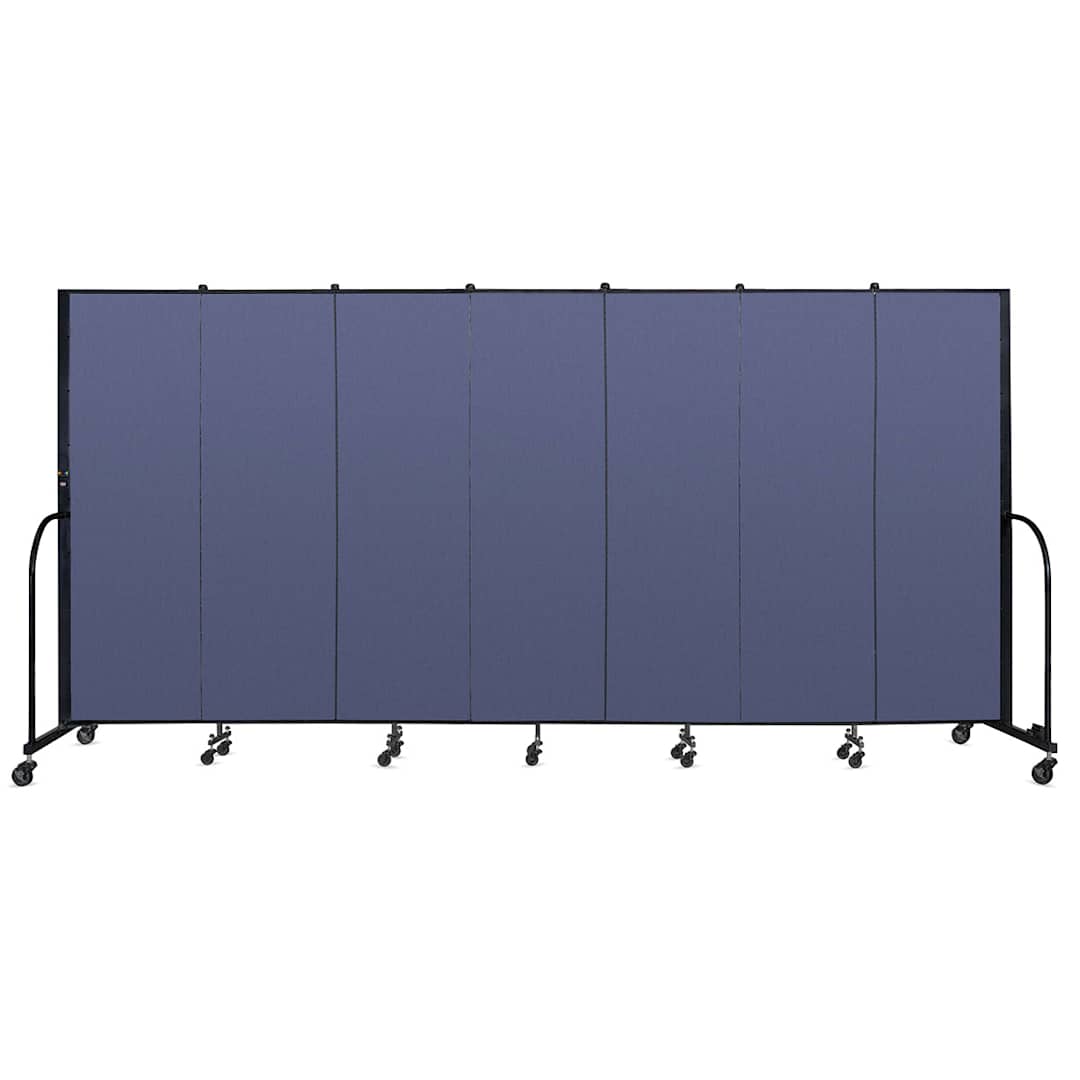 Open in modal - Screenflex Portable Room Dividers - 6 ft x 13 ft, Blue, Portable, 7 Panel