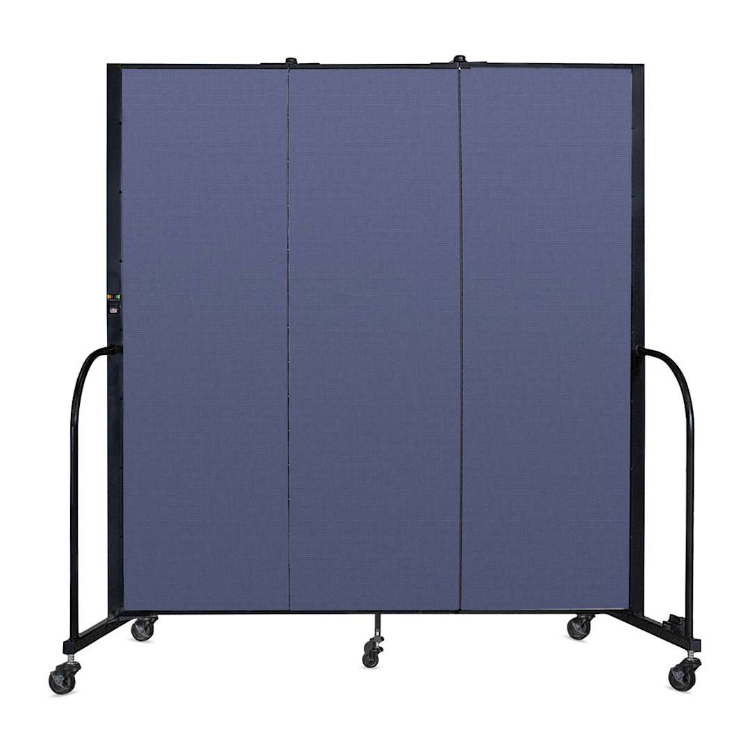 Open in modal - Screenflex Portable Room Dividers - 6 ft, Bright Blue, 3 Panel - front