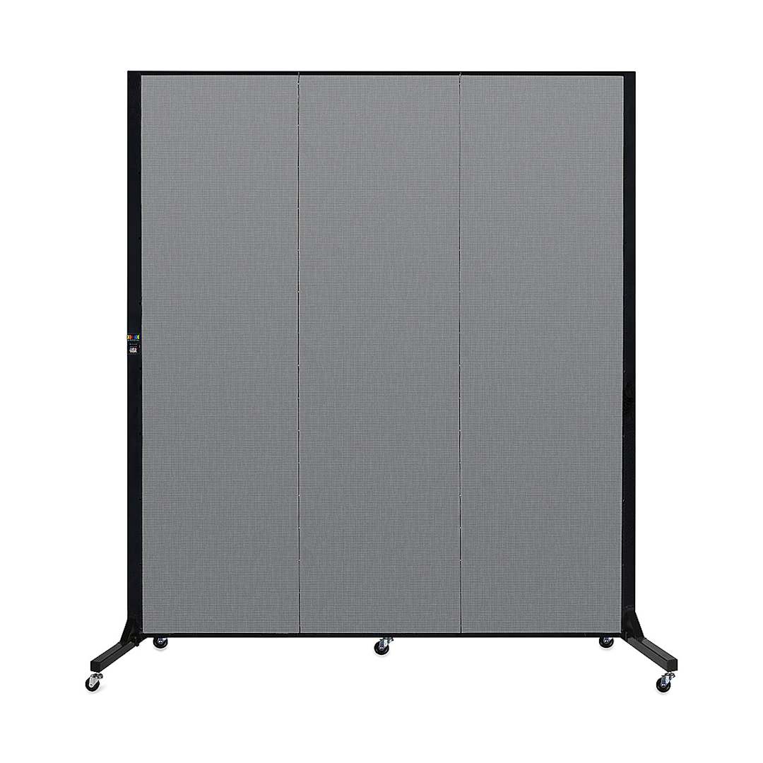 Open in modal - Screenflex Light-Duty Divider - 6'5" x 5'9", Stone, 3 Panel