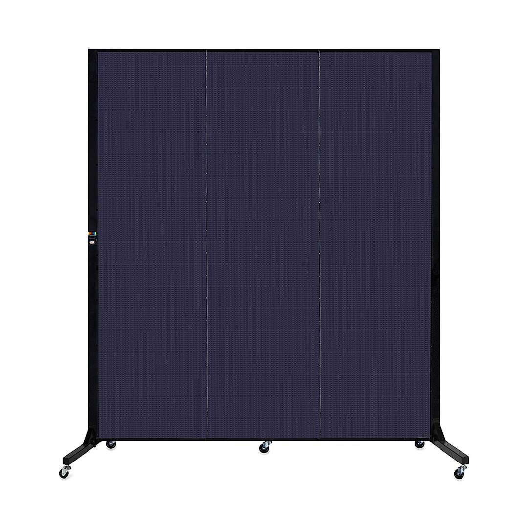Open in modal - Screenflex Light-Duty Divider - 6'5" x 5'9", Navy, 3 Panel