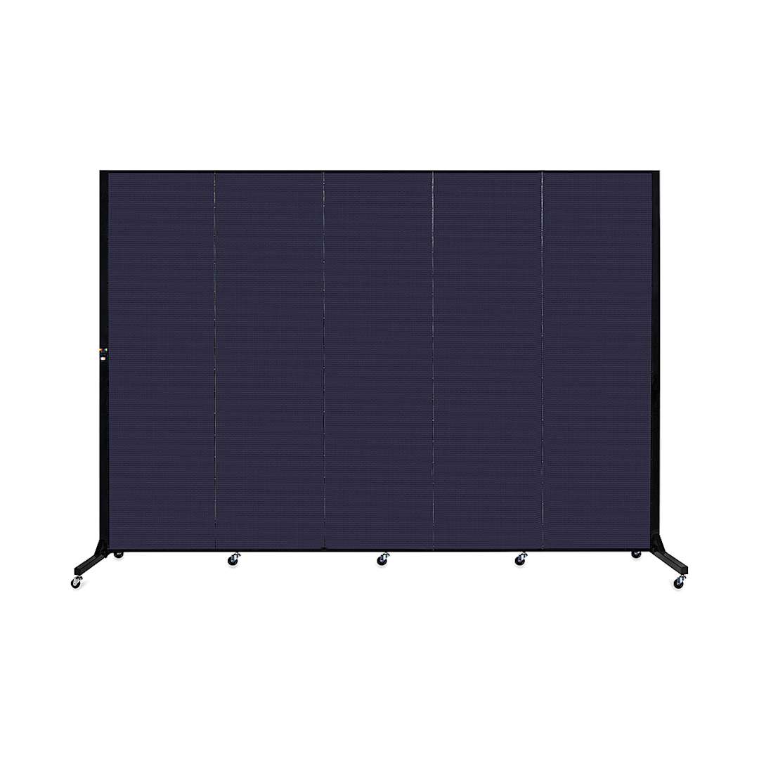 Open in modal - Screenflex Light-Duty Divider - 6'5" x 9'5", Navy, 5 Panel