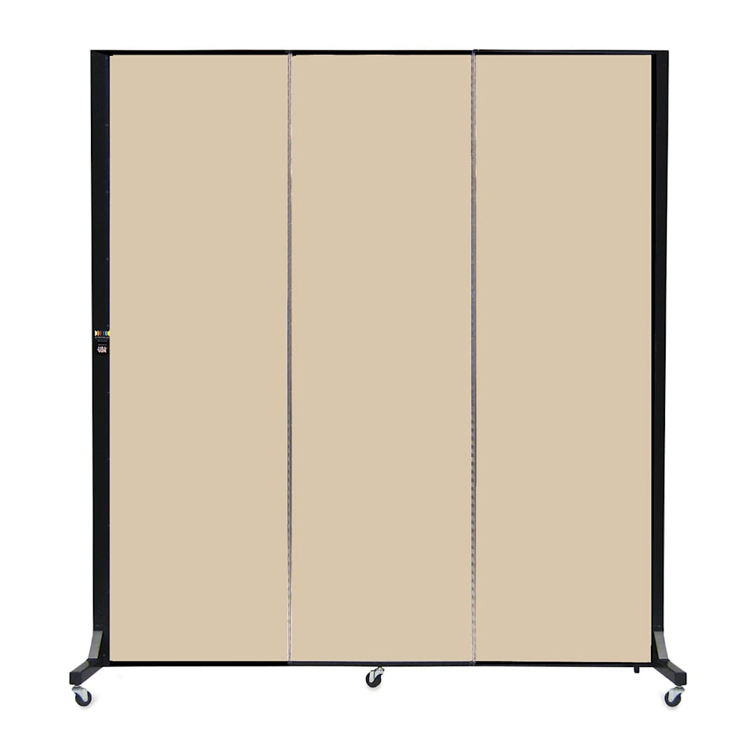 Open in modal - Screenflex Light-Duty 3 Panel Divider front view in Desert color