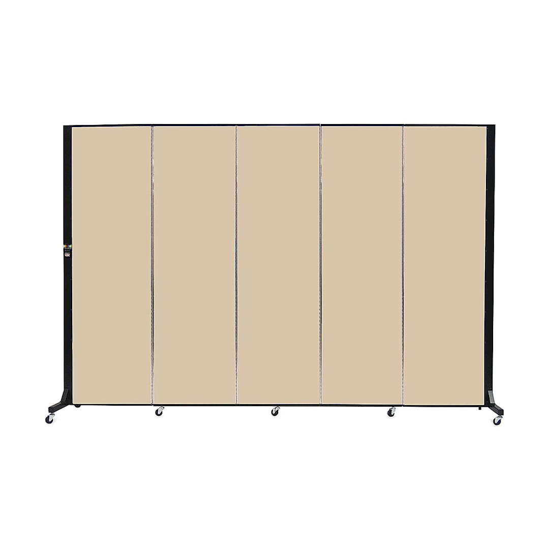 Open in modal - Screenflex Light-Duty Divider - 6'5" x 9'5", Desert, 5 Panel