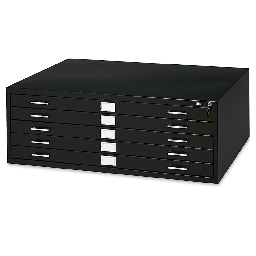 Open in modal - Safco 5-Drawer Steel File - Black, Flat File Unit, Large