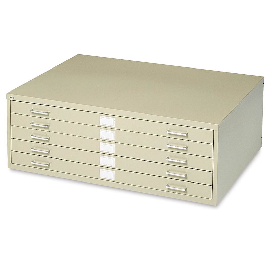 Open in modal - Safco 5-Drawer Steel File - Tropical Sand, Flat File Unit, Large