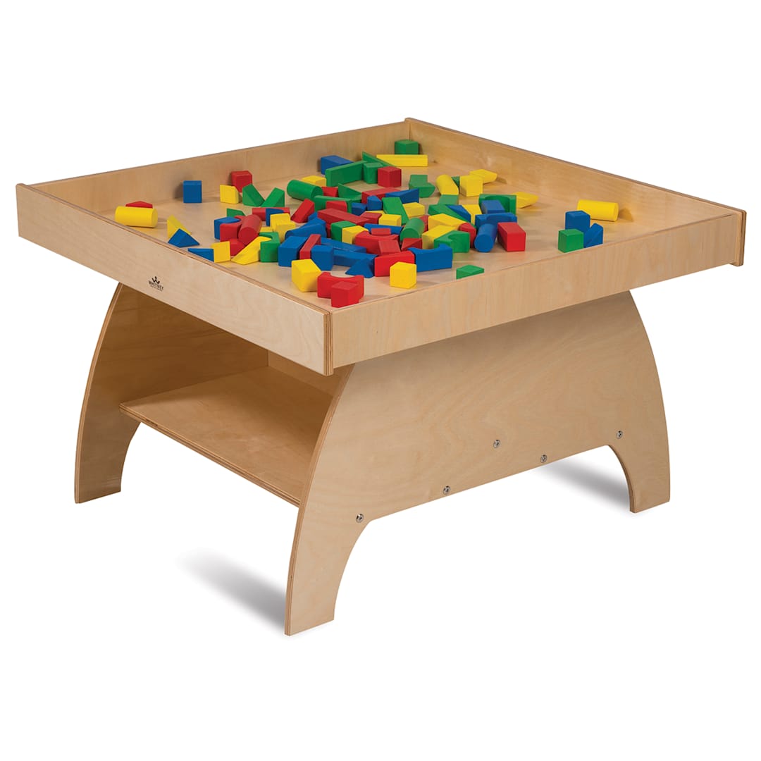 Open in modal - Big Wide Discovery Table - Angled view of Table with toys on surface
