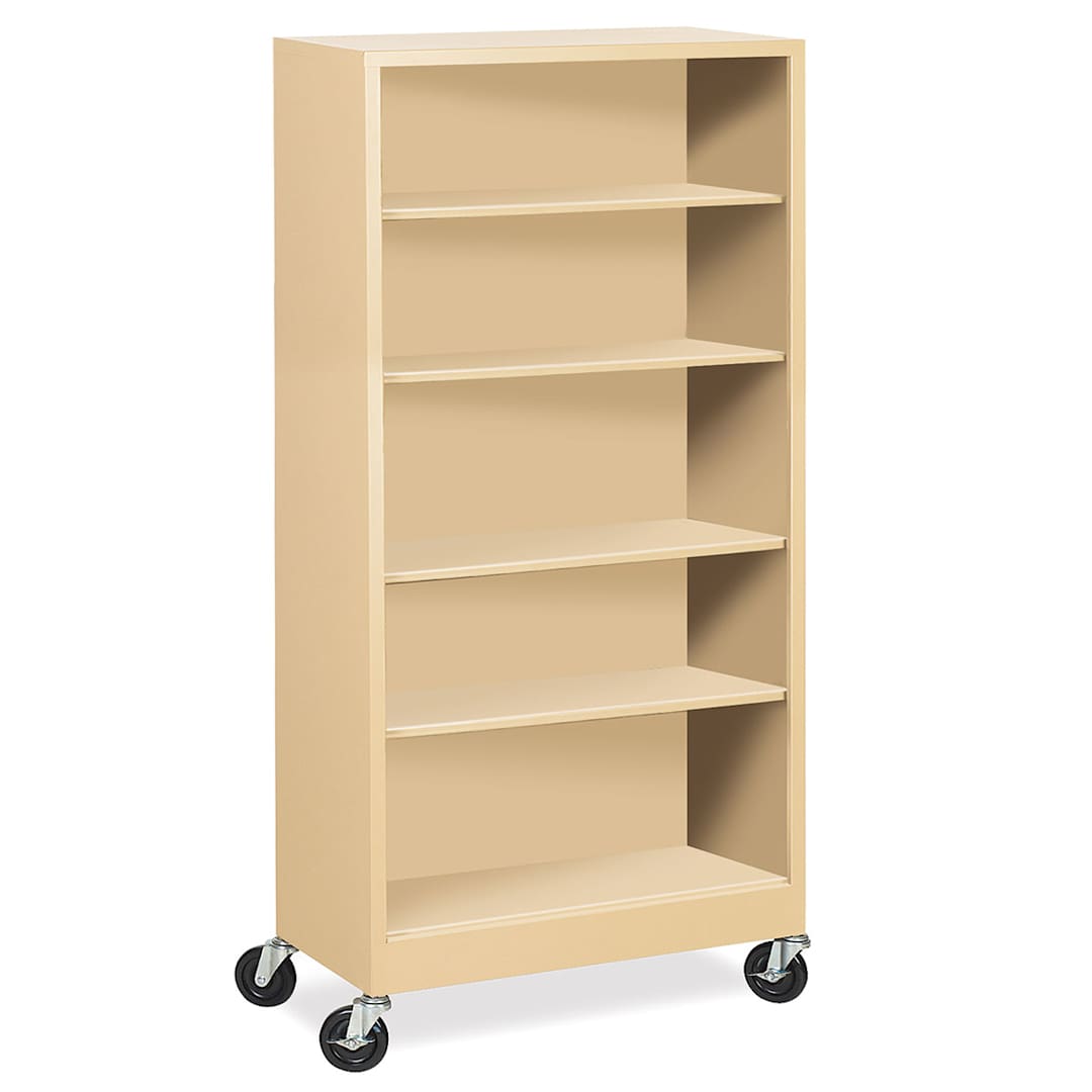 Open in modal - Atlantic Metal Mobile Bookcase -  36" x 78" x 18", Putty