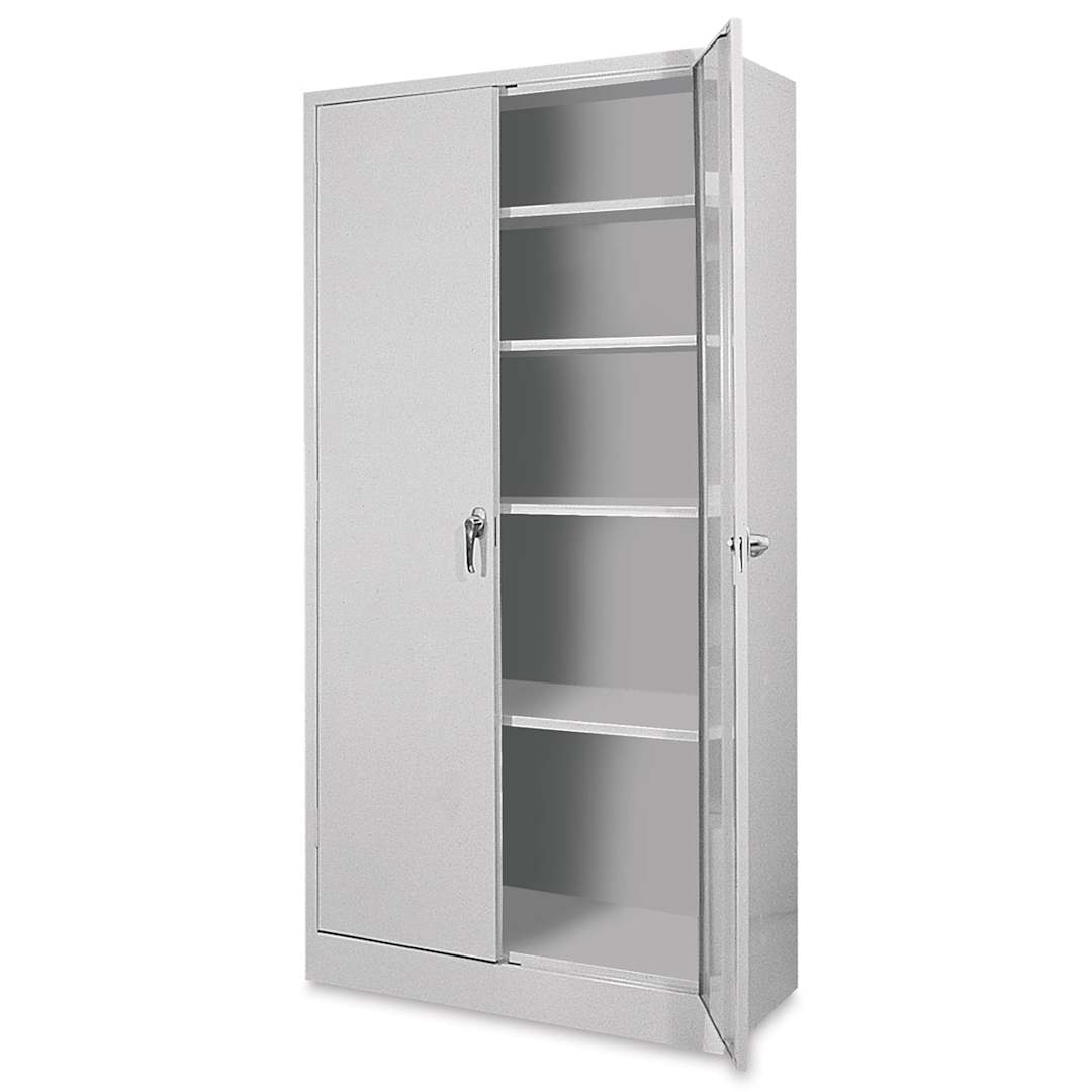 Open in modal - Atlantic Metal Bookcase - 36" x 72" x 18", Dove Gray, 4 Shelves