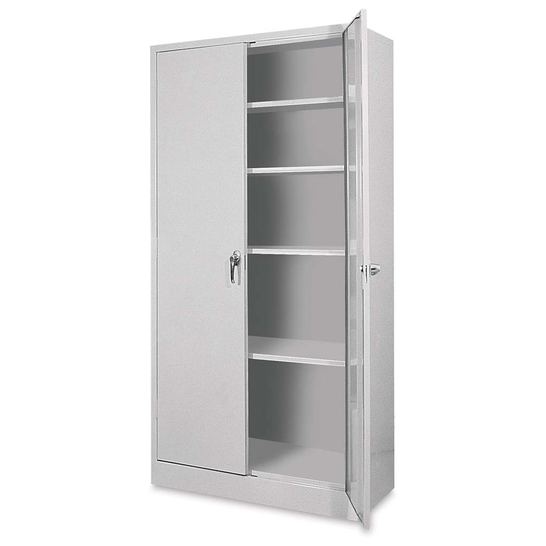 Open in modal - Atlantic Metal Bookcase - 36" x 78" x 18", Dove Gray, Storage, 4 Shelves