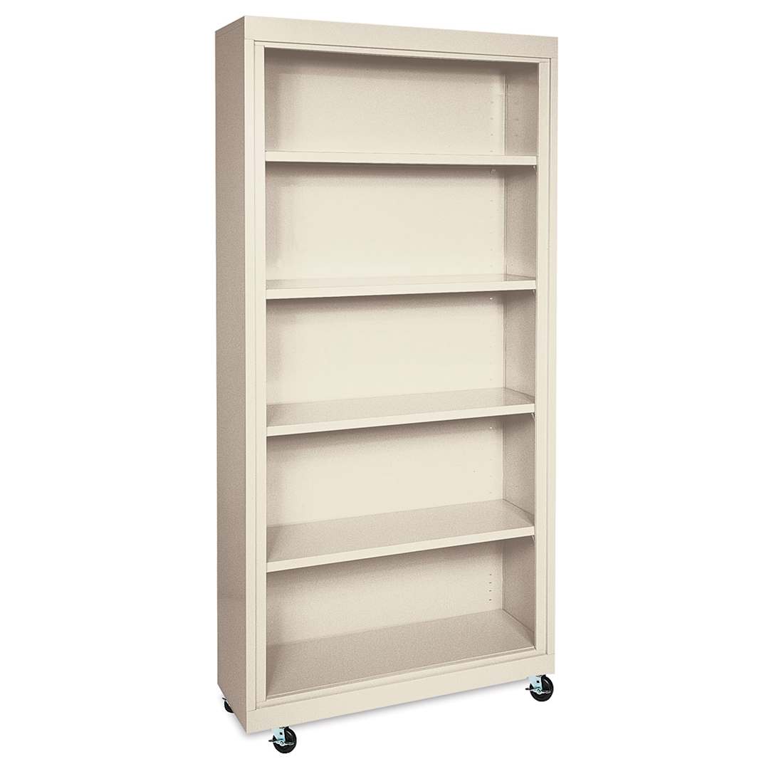 Open in modal - Sandusky Lee Mobile Bookcase - 36" x 78" x 18", Putty