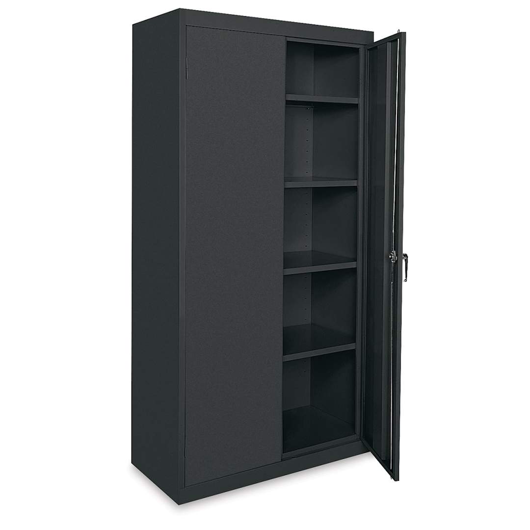 Open in modal - Sandusky Lee Storage Cabinet - 36" x 72" x 18", Black, With Adjustable Shelves