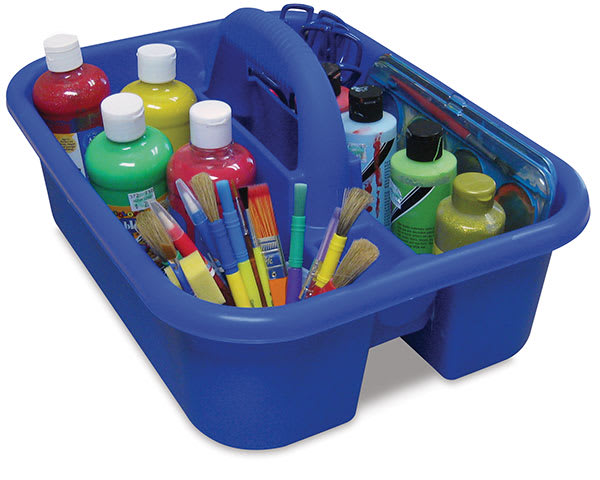 Open in modal - Hann Tote Caddy - Angled view of Caddy filled with Art supplies, not included