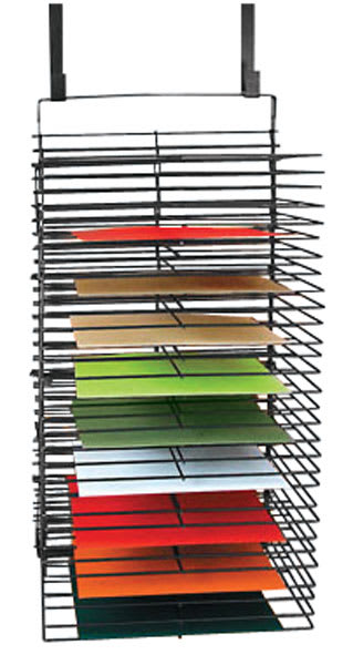 Open in modal - The Original Rackaway Drying Rack - 1 rack shown partially filled with papers
