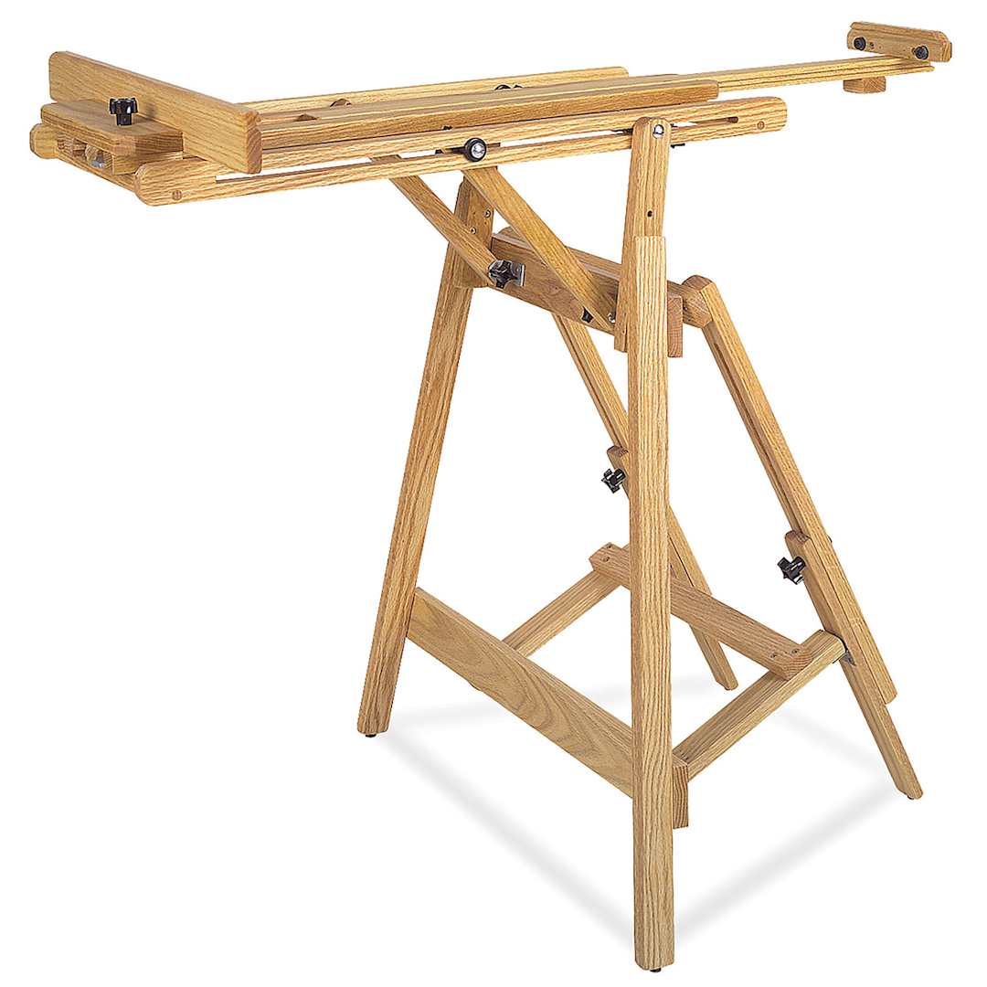 Open in modal - Best Manzano Easel - Angled view with mast set in horizontal position