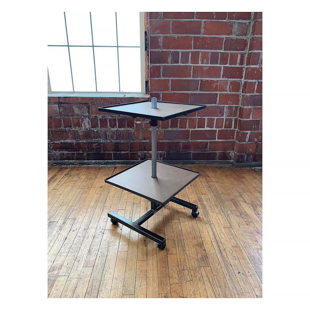 Open in modal - Klopfenstein Spectrum Steel Taboret - Empty 2 shelf taboret in studio setting
