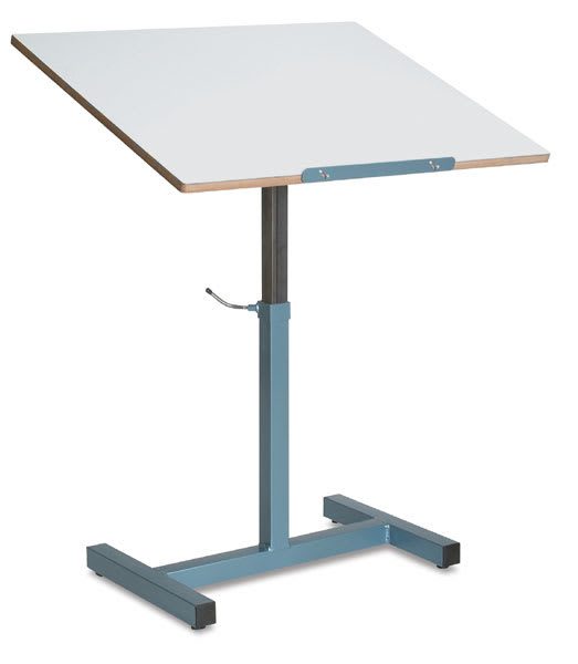 Open in modal - Klopfenstein Tilt-Top Art Table - Left angled view with table surface slightly raised
