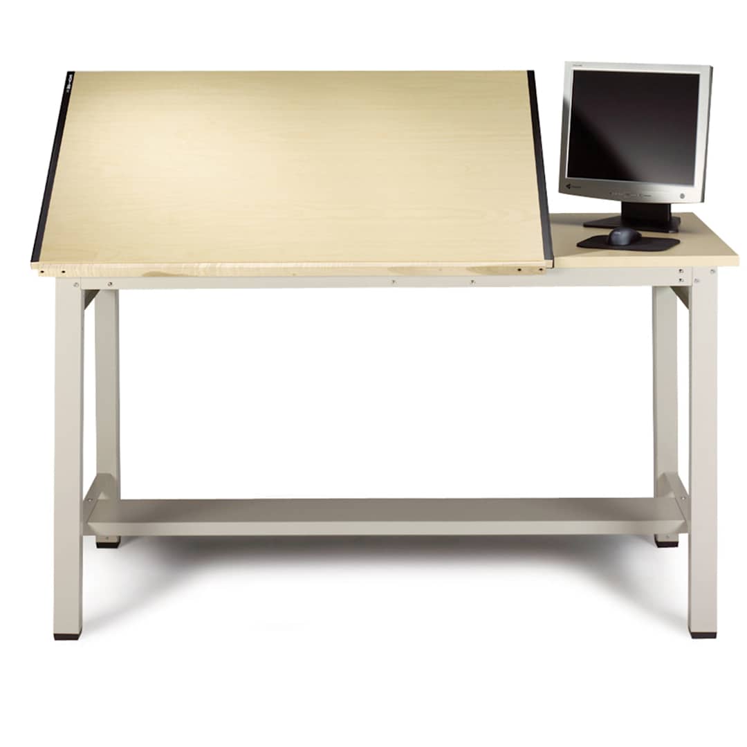 Open in modal - Mayline Ranger Steel Drawing Tables - 72"L, Split Top, No Drawer - computer not included