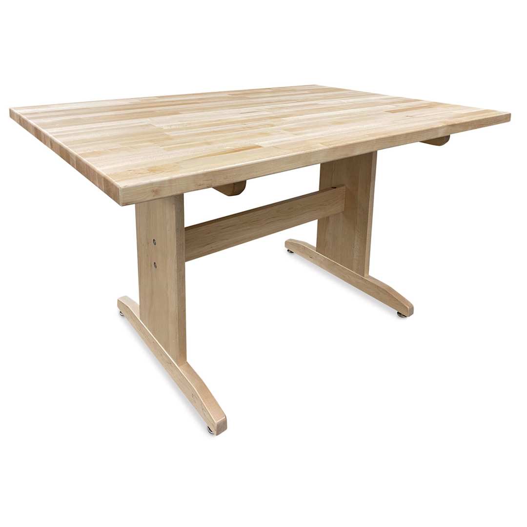 Open in modal - Hann Art Table -  60'' L x 42'' W x 36'' H, Squared Corner, 1.75" Maple Top